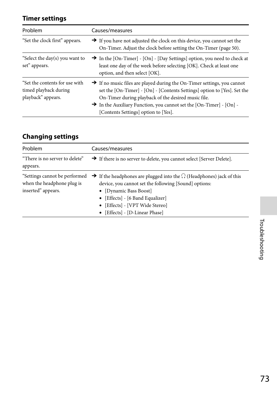 Timer settings, Changing settings | Sony VGF-WA1 User Manual | Page 73 / 75