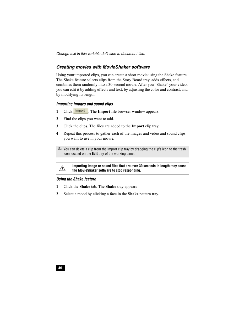 Creating movies with movieshaker software | Sony PCG-R505ESK User Manual | Page 132 / 222