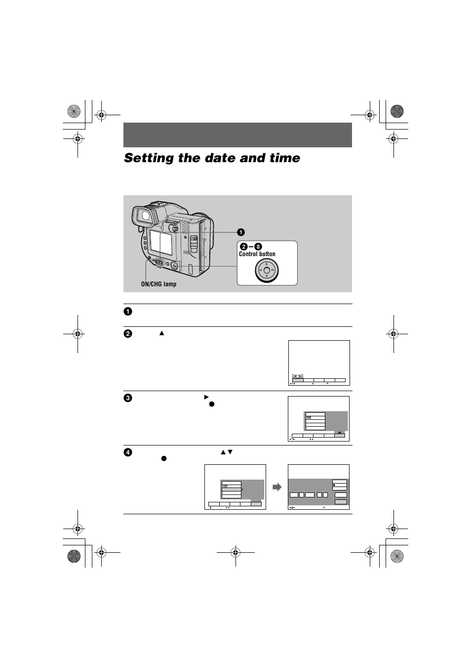 Setting the date and time, H (12) | Sony MVC-FD95 User Manual | Page 12 / 68