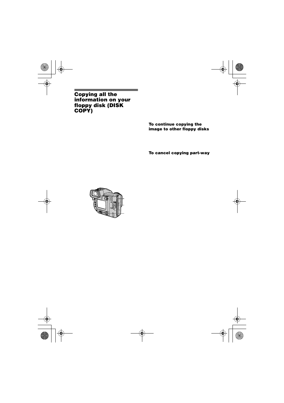 Copying all the information on your, Floppy disk (disk copy) | Sony MVC-FD95 User Manual | Page 52 / 68