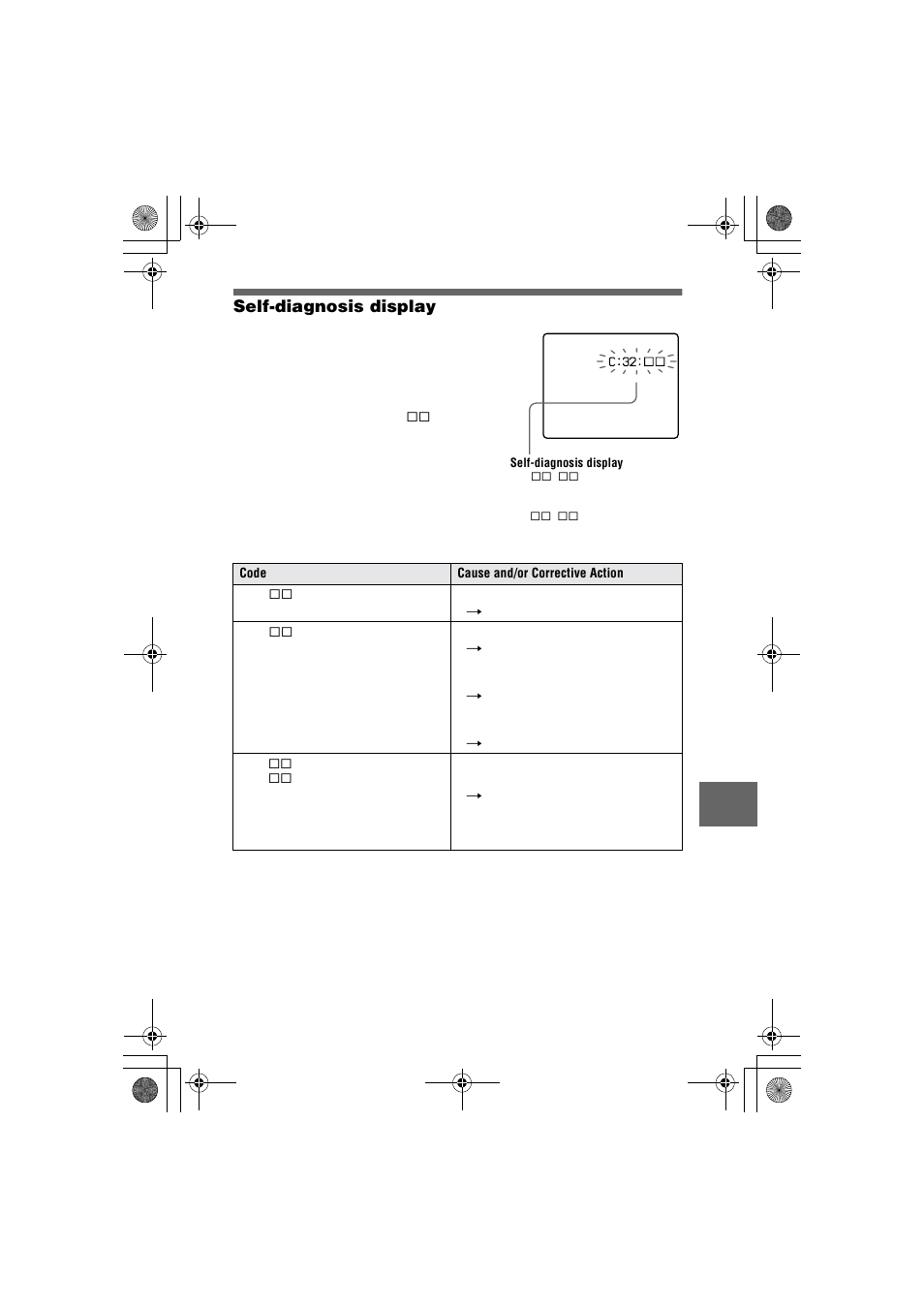 Self-diagnosis display | Sony MVC-FD95 User Manual | Page 63 / 68