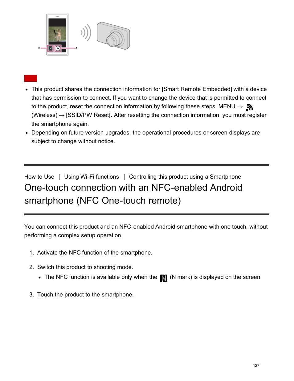 Nfc one-touch remote) | Sony DSC-HX400V User Manual | Page 137 / 196