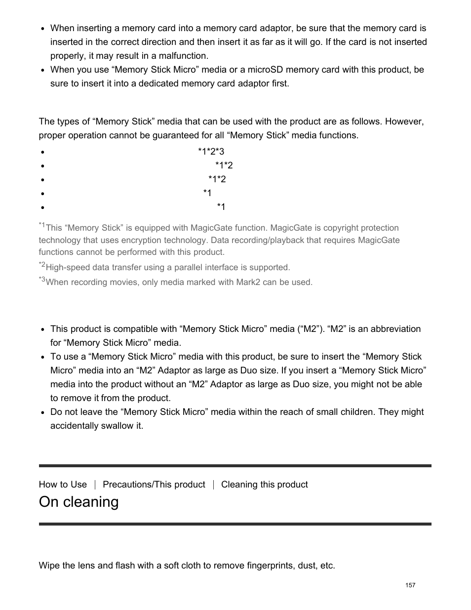 On cleaning, Cleaning the lens and flash | Sony DSC-HX400V User Manual | Page 167 / 196