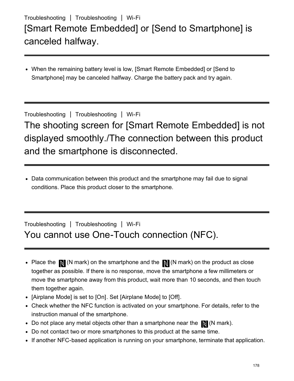 You cannot use one-touch connection (nfc), The computer does not recognize this product, Halfway | Smoothly | Sony DSC-HX400V User Manual | Page 188 / 196