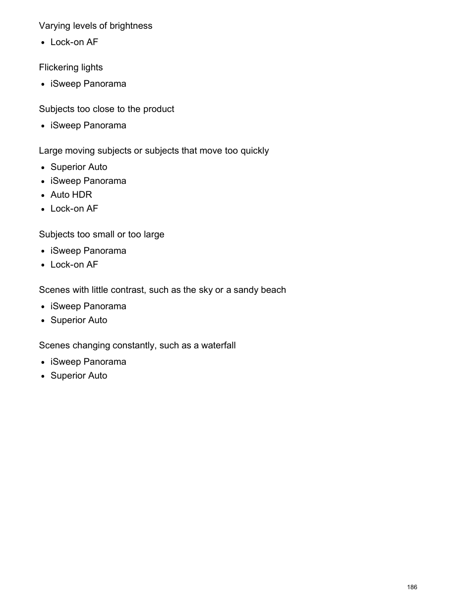 Situations this product has difficulty handling | Sony DSC-HX400V User Manual | Page 196 / 196