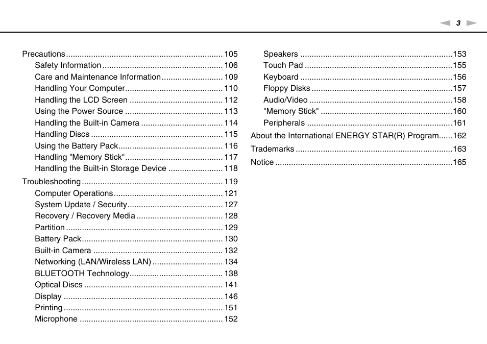 Sony VPCCB4SFX User Manual | Page 3 / 166