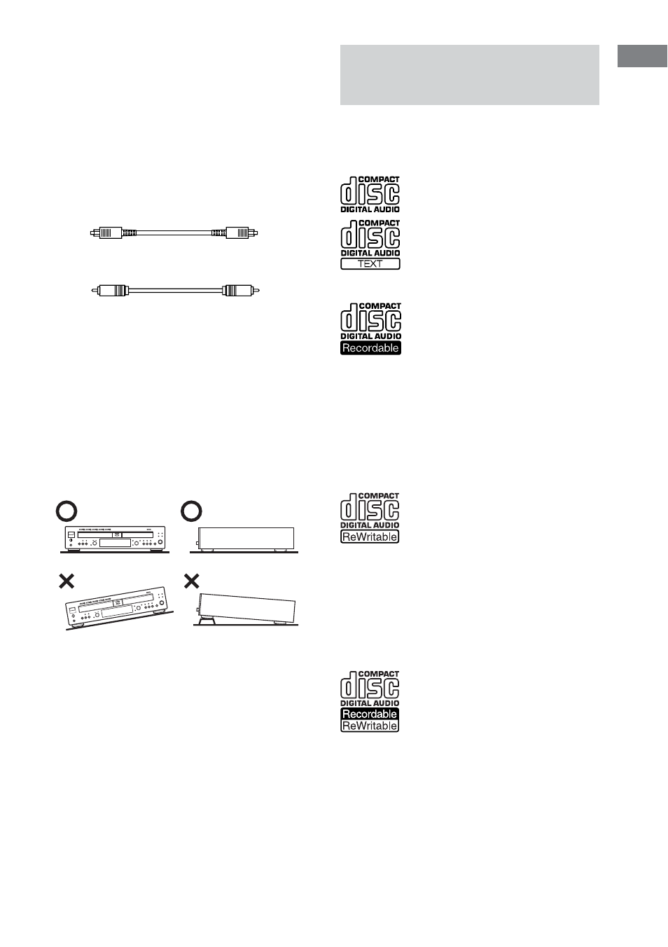 This unit can use the following discs, Connecting the ac power cord, Connecting the unit to a digital component | Sony RCD-W2000ES User Manual | Page 7 / 44