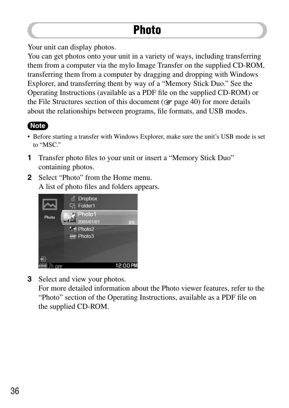 Photo | Sony COM-1 User Manual | Page 36 / 56