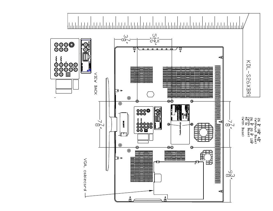 Model, Sony | Sony KDL-V26XBR1 User Manual | Page 2 / 2