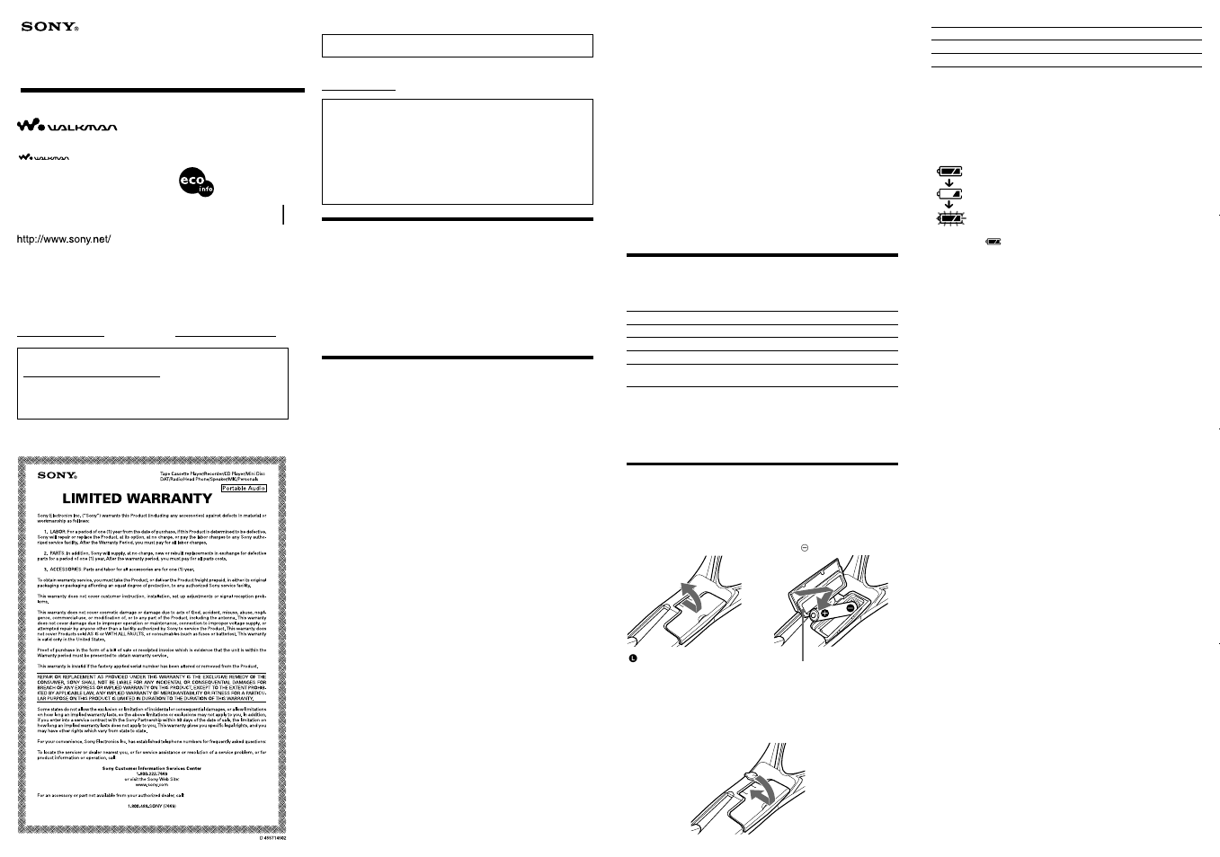 Sony SRF-HM03V User Manual | 2 pages