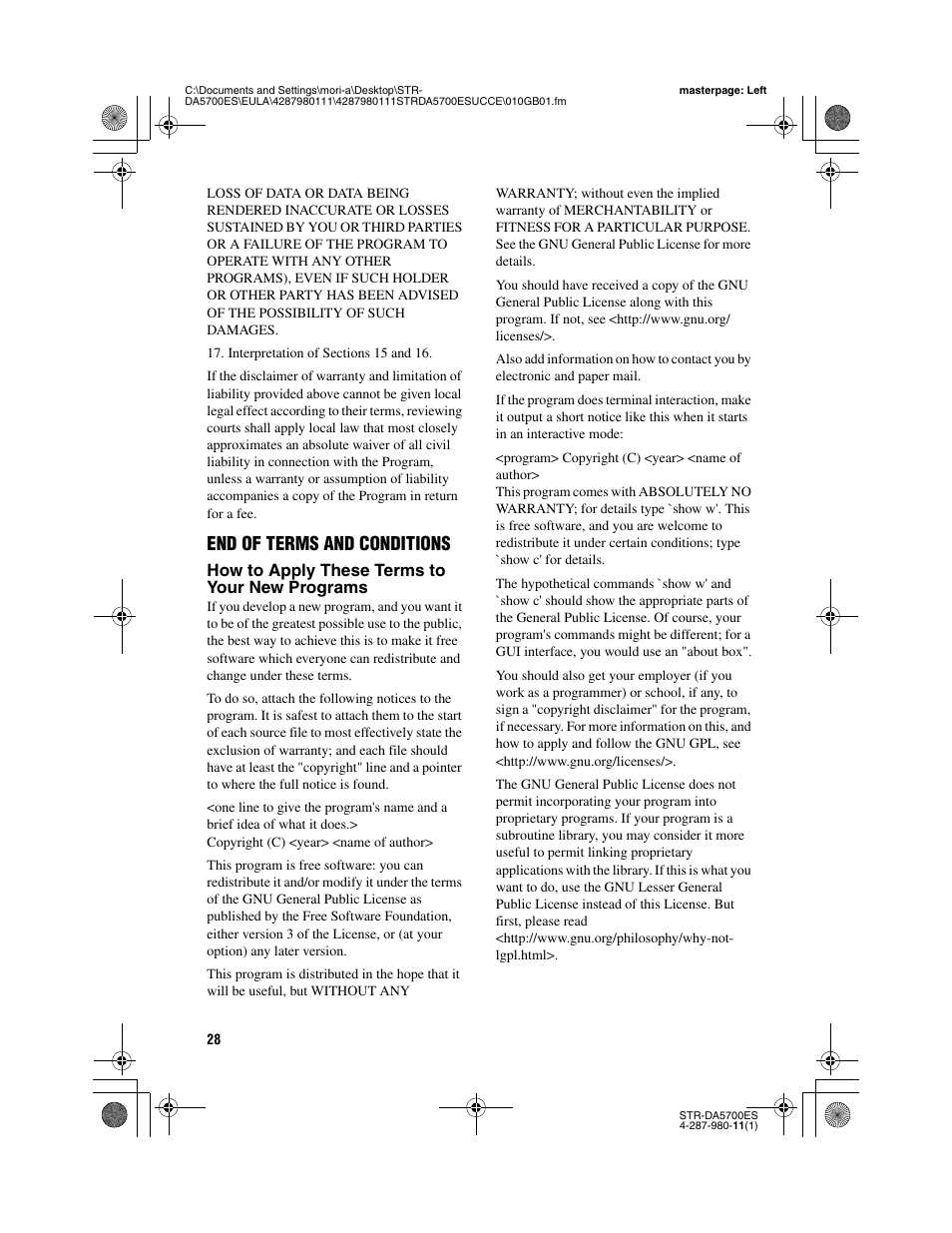 End of terms and conditions | Sony STR-DA3700ES User Manual | Page 28 / 64