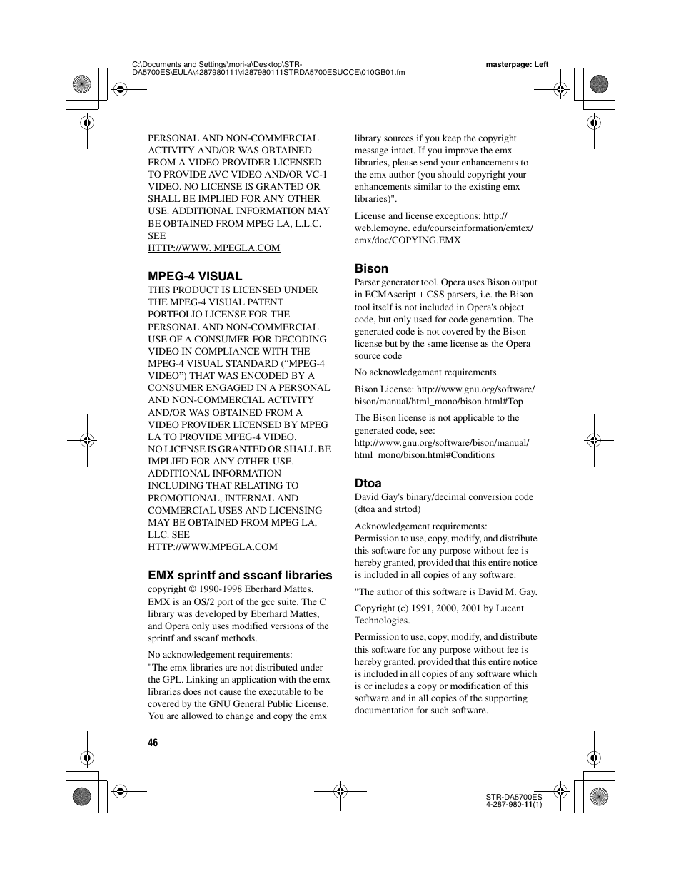 Sony STR-DA3700ES User Manual | Page 46 / 64