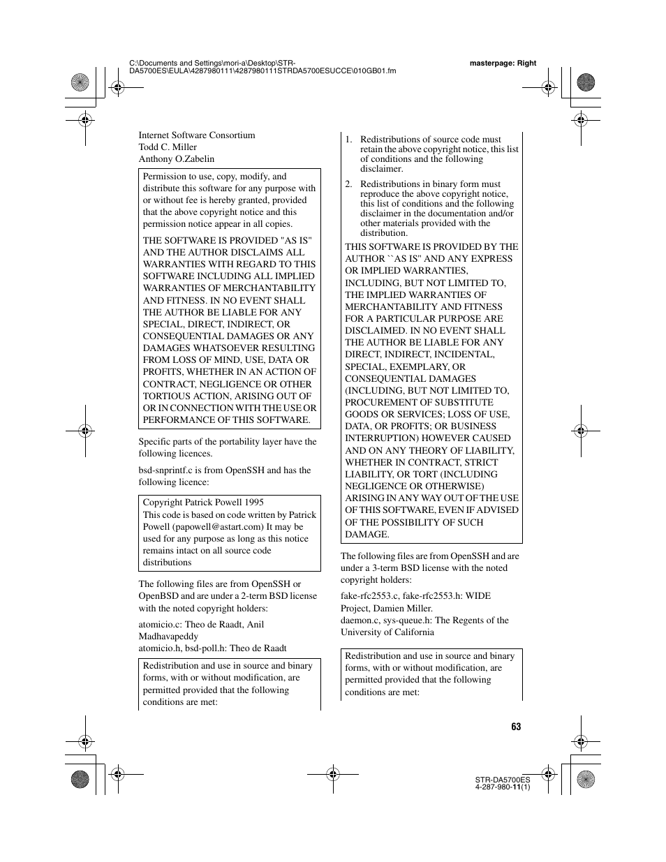 Sony STR-DA3700ES User Manual | Page 63 / 64