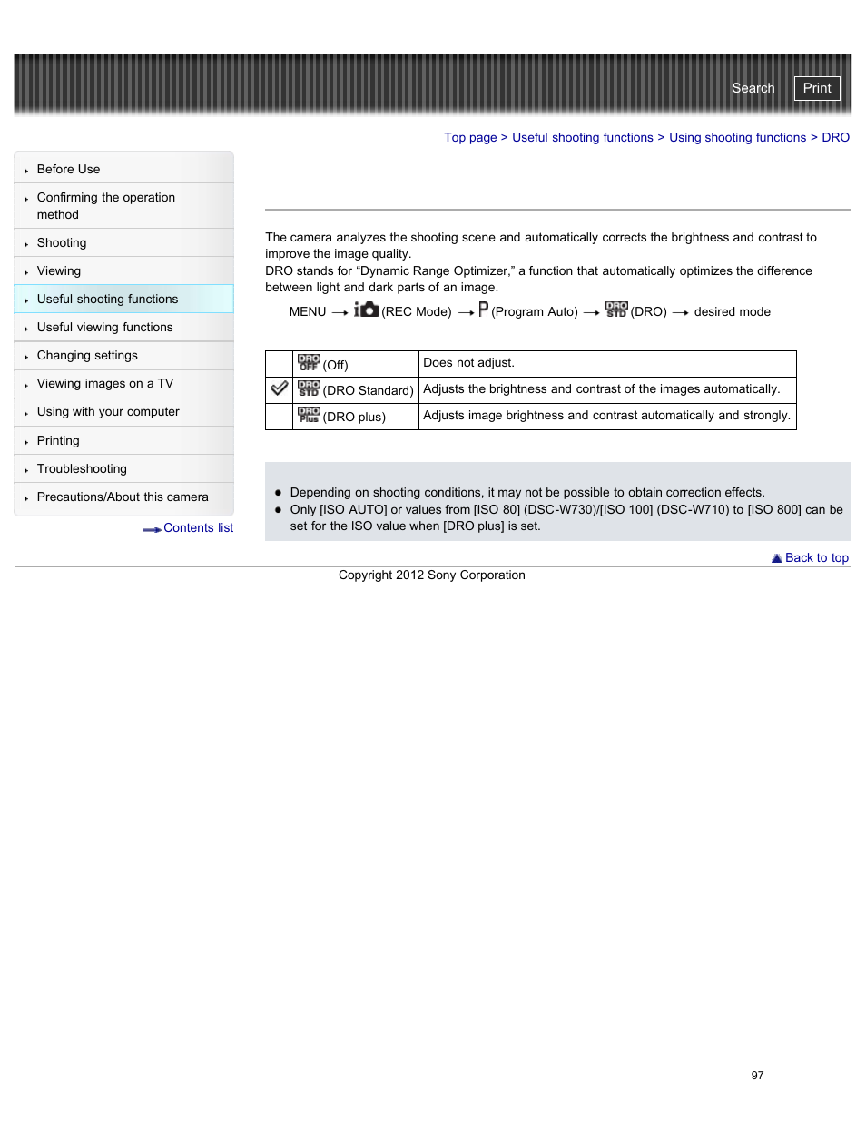 Cyber-shot user guide | Sony DSC-W730 User Manual | Page 104 / 201