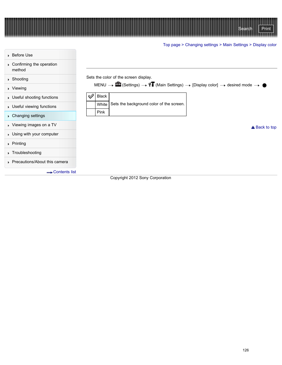 Display color, Cyber-shot user guide | Sony DSC-W730 User Manual | Page 133 / 201