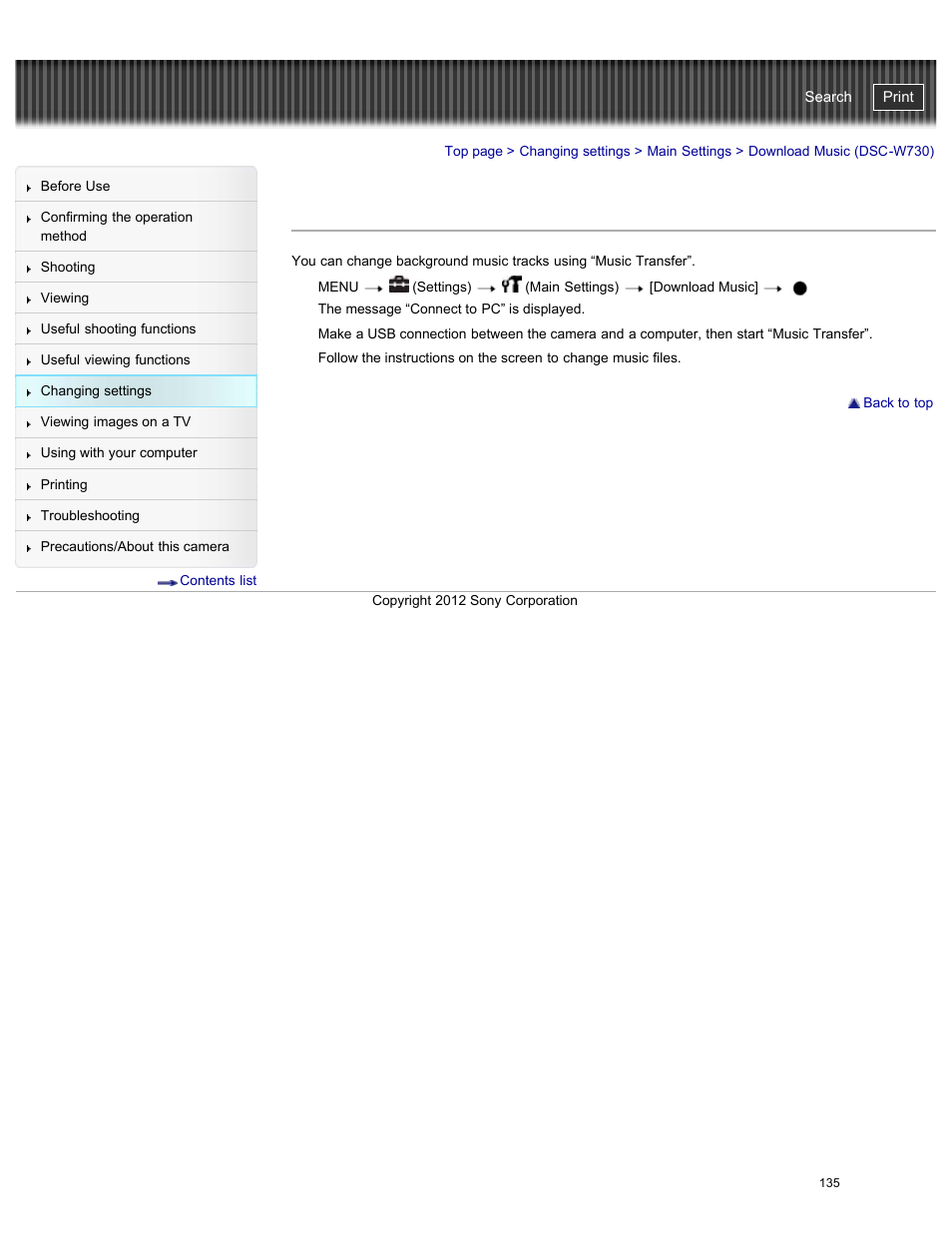 Download music (dsc-w730), Cyber-shot user guide | Sony DSC-W730 User Manual | Page 142 / 201