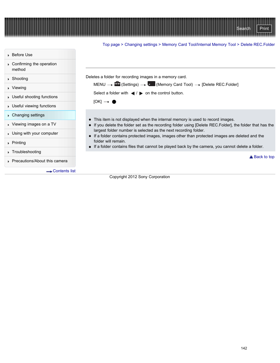 Delete rec.folder, Cyber-shot user guide | Sony DSC-W730 User Manual | Page 149 / 201