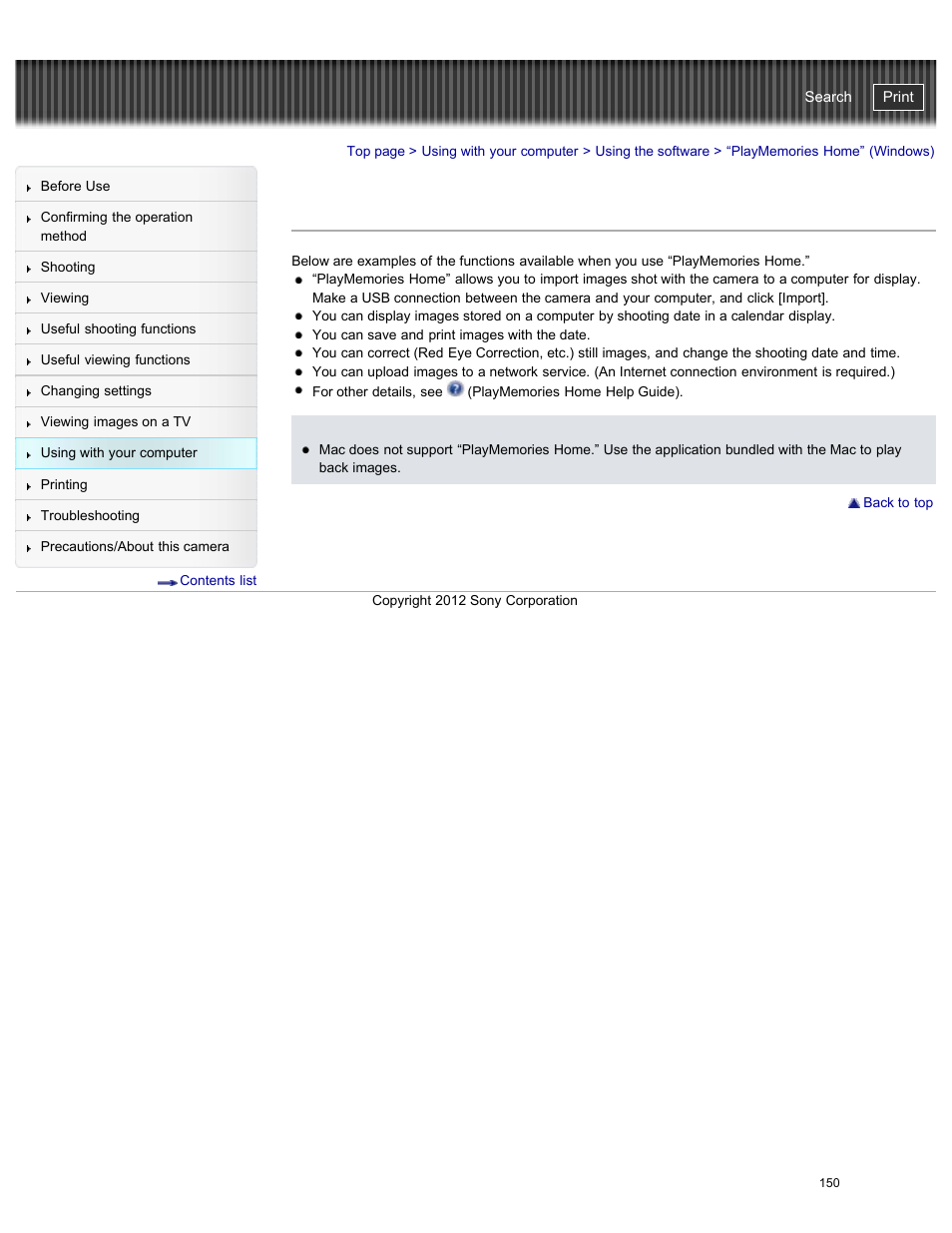 Playmemories home” (windows), Cyber-shot user guide | Sony DSC-W730 User Manual | Page 157 / 201