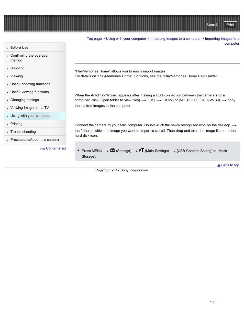 Importing images to a computer, Details, Cyber-shot user guide | Sony DSC-W730 User Manual | Page 163 / 201