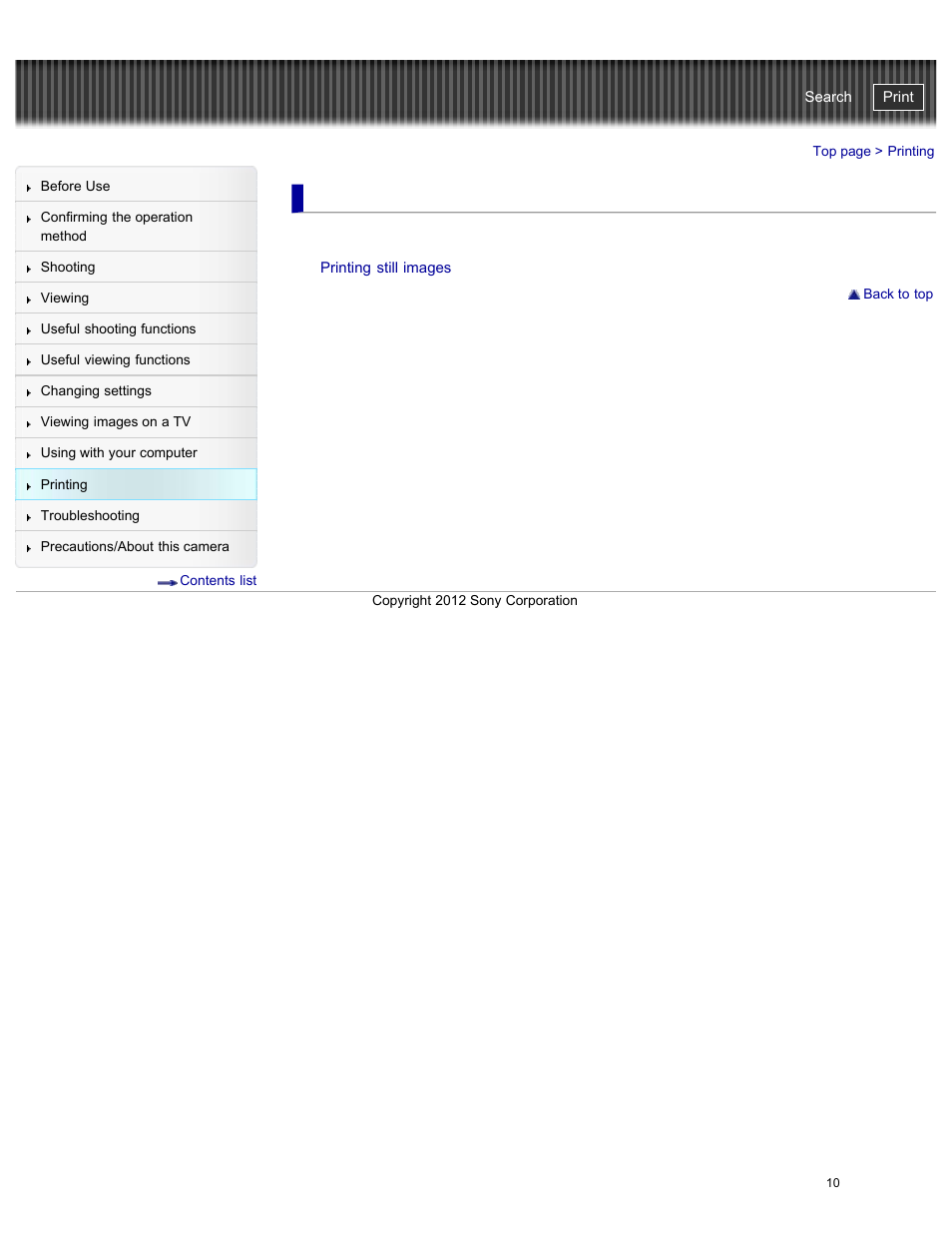 Printing, Cyber-shot user guide | Sony DSC-W730 User Manual | Page 17 / 201
