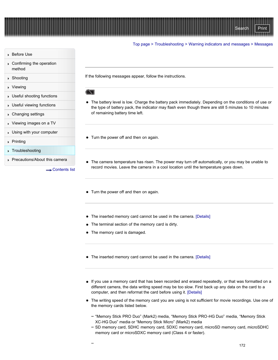 Messages, Cyber-shot user guide | Sony DSC-W730 User Manual | Page 179 / 201