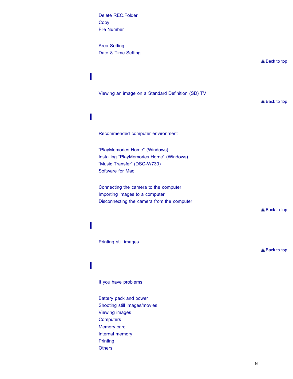 Sony DSC-W730 User Manual | Page 23 / 201