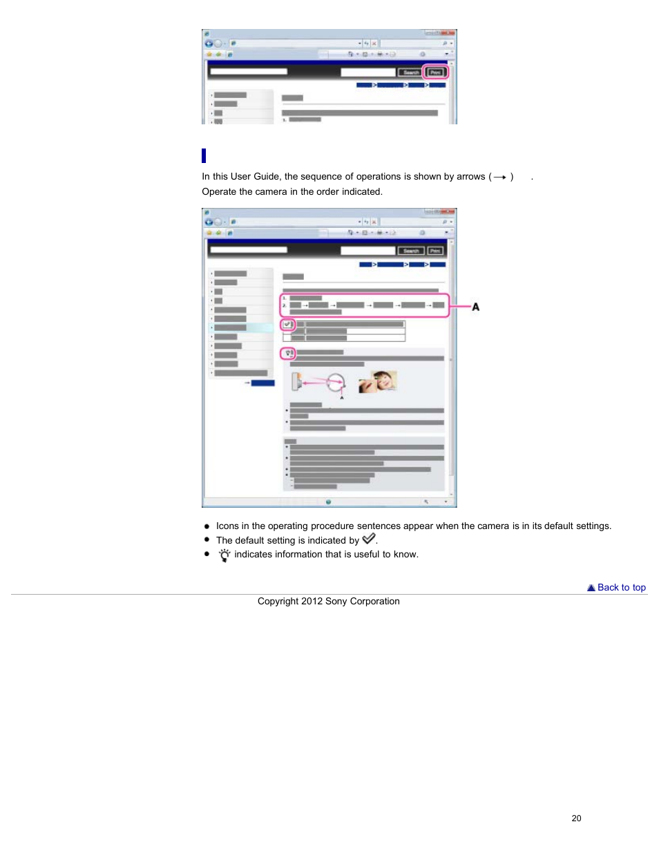Marks and notations used in this user guide | Sony DSC-W730 User Manual | Page 27 / 201