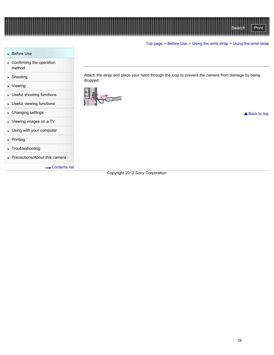 Using the wrist strap, Cyber-shot user guide | Sony DSC-W730 User Manual | Page 35 / 201