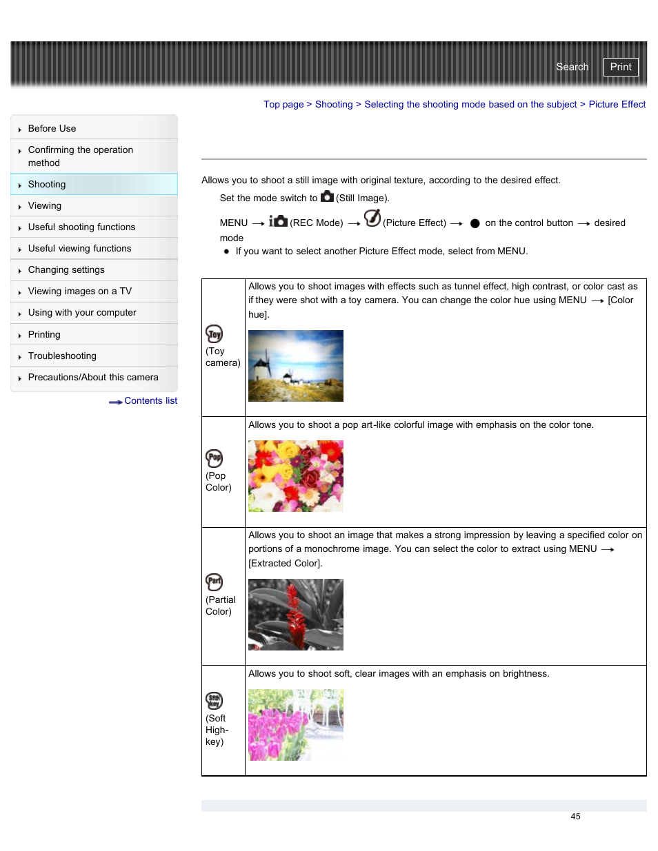 Picture effect, Details, Cyber-shot user guide | Sony DSC-W730 User Manual | Page 52 / 201