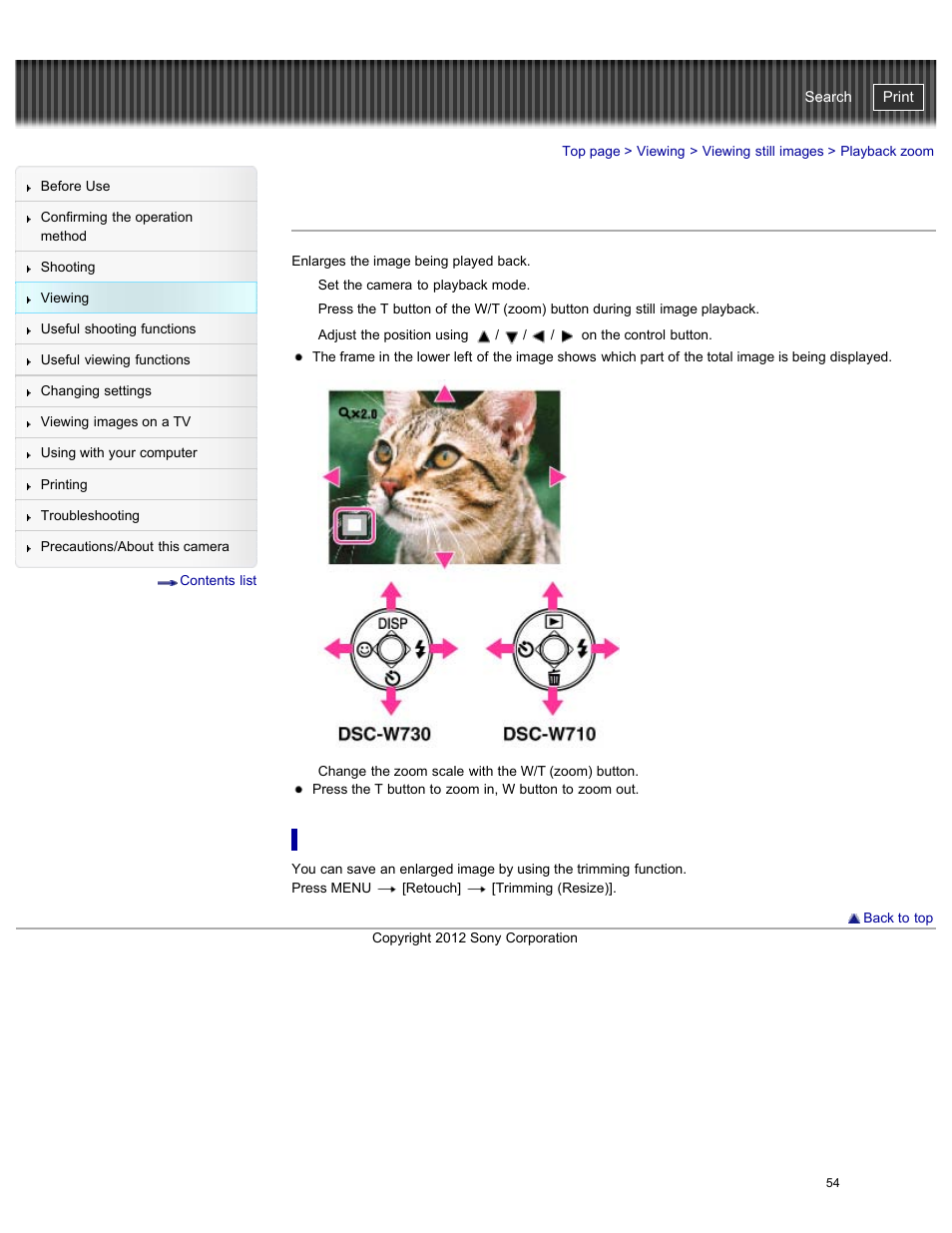 Playback zoom, Cyber-shot user guide | Sony DSC-W730 User Manual | Page 61 / 201