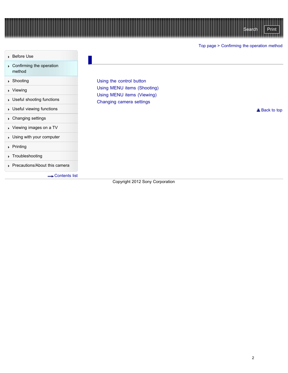 Confirming the operation method, Cyber-shot user guide | Sony DSC-W730 User Manual | Page 9 / 201