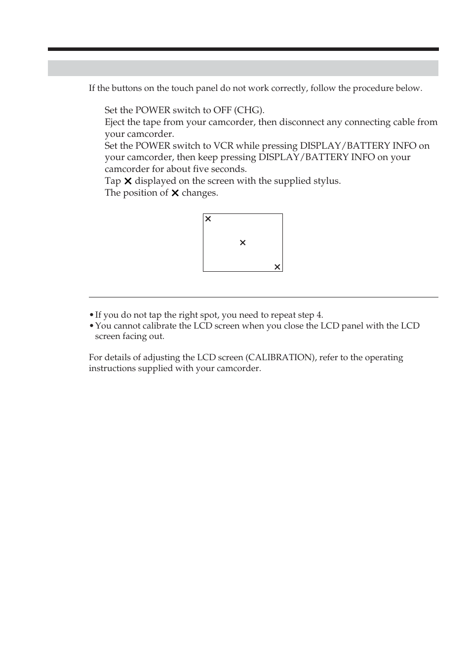 Adjusting the lcd screen (calibration) | Sony DCR-TRV70 User Manual | Page 136 / 168