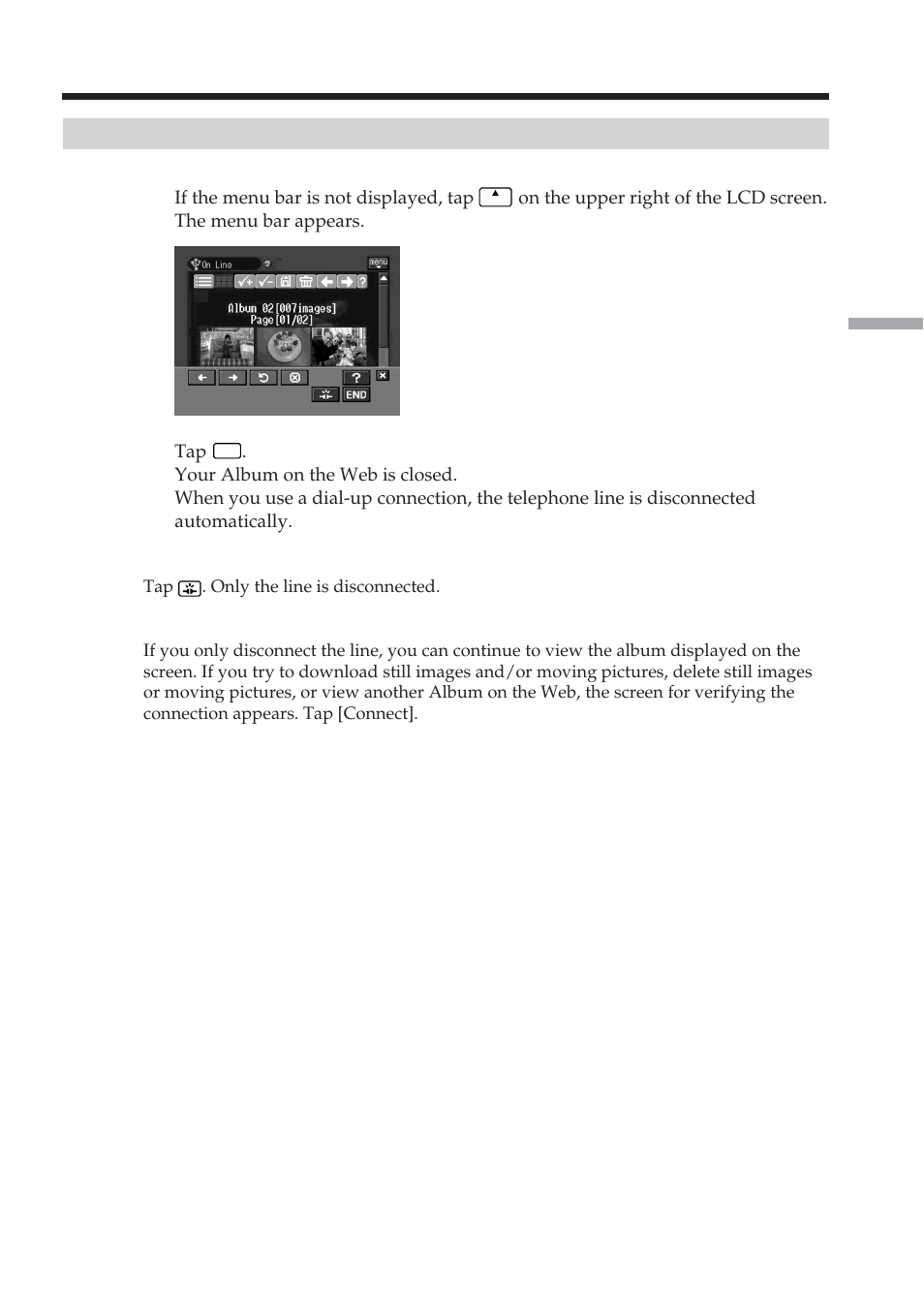Finishing viewing or editing your album on the web | Sony DCR-TRV70 User Manual | Page 81 / 168