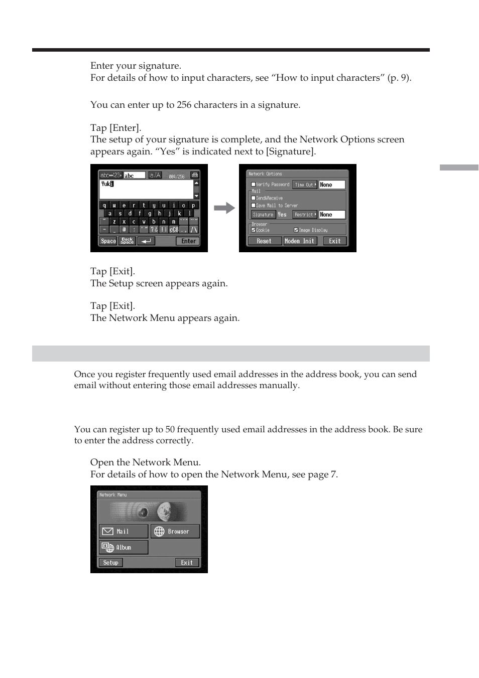 Using the address book | Sony DCR-TRV70 User Manual | Page 93 / 168