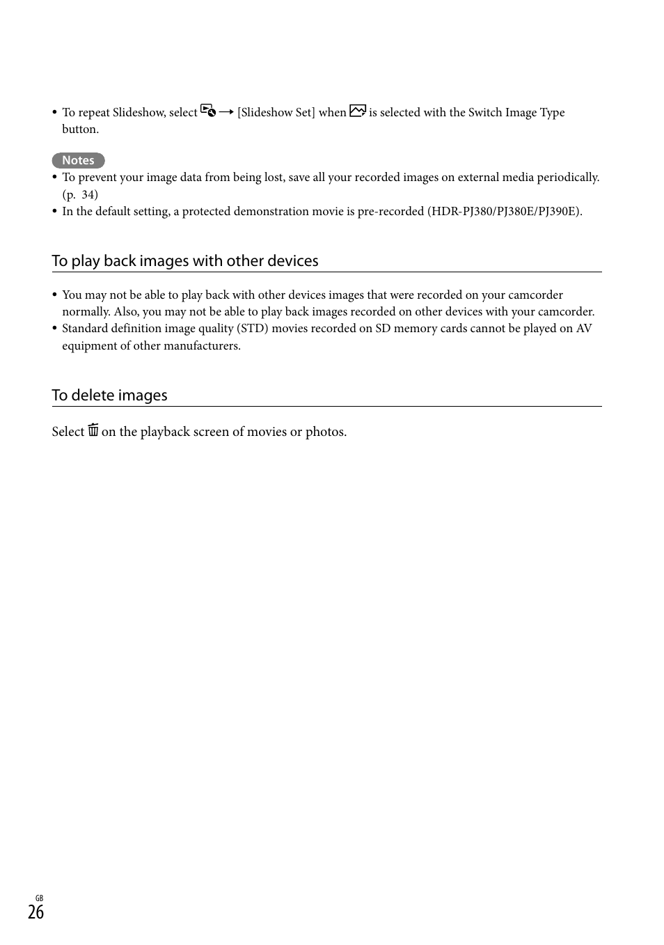 Sony HDR-CX380 User Manual | Page 26 / 52