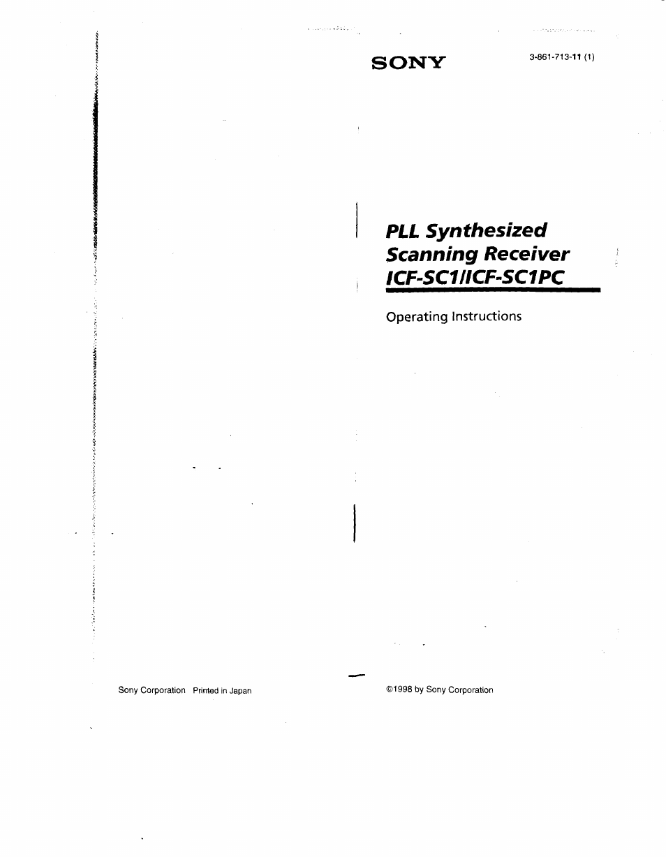 Sony ICF-SC1 User Manual | 21 pages