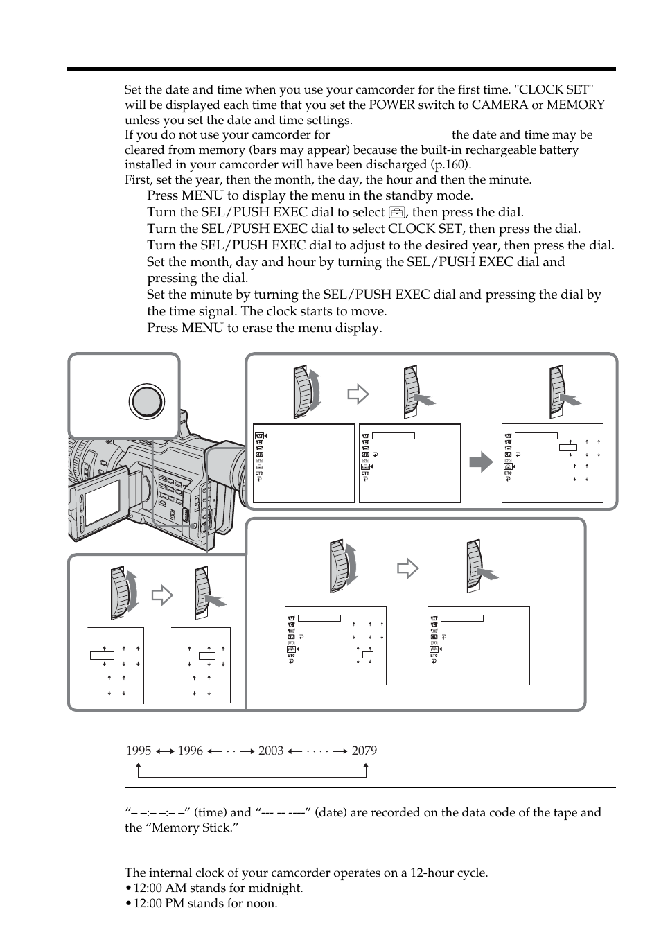 Step 2 setting the date and time | Sony DCR-VX2100 User Manual | Page 14 / 176