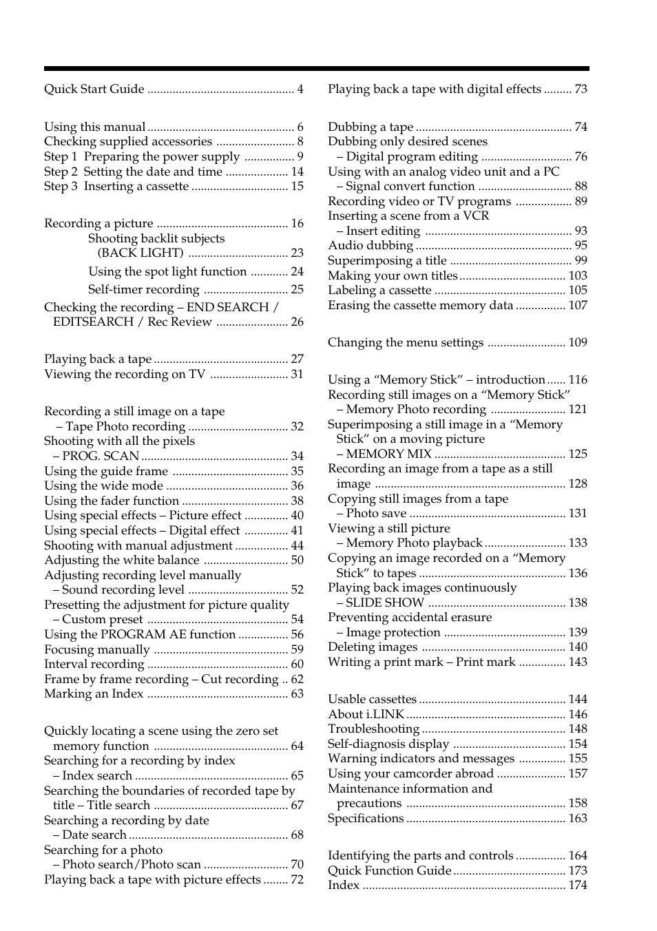 Sony DCR-VX2100 User Manual | Page 3 / 176