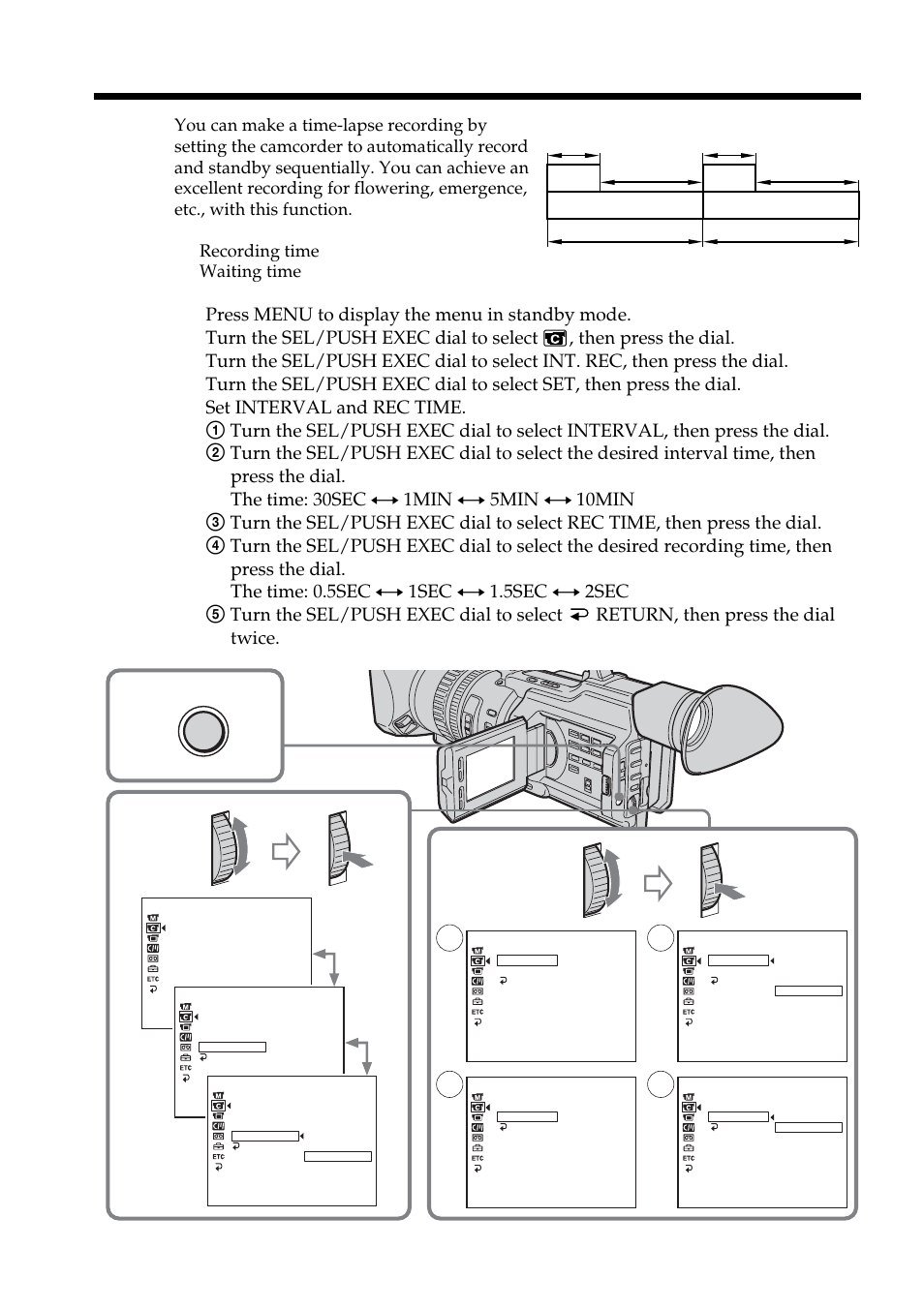 Interval recording | Sony DCR-VX2100 User Manual | Page 60 / 176
