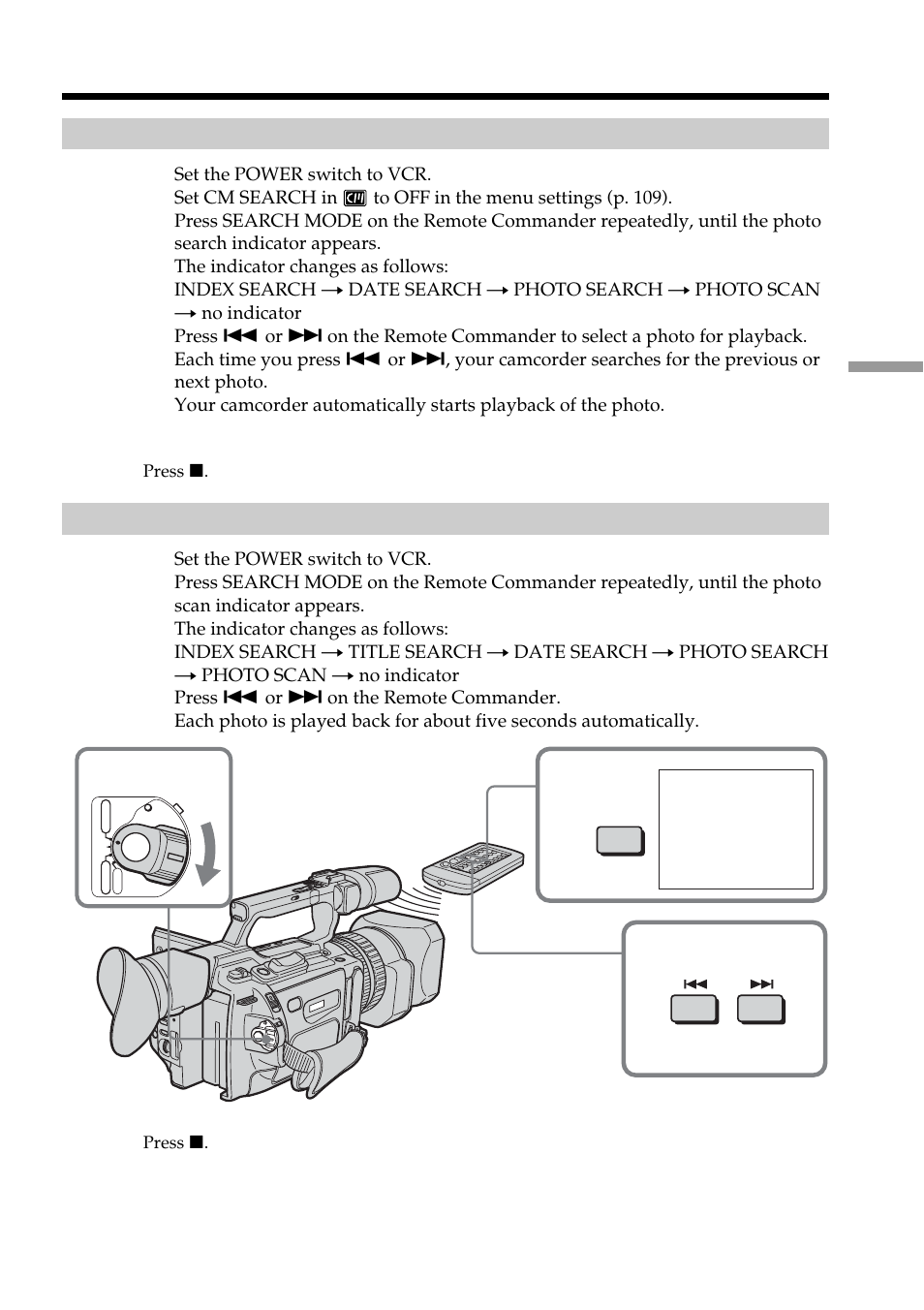 Scanning photo | Sony DCR-VX2100 User Manual | Page 71 / 176