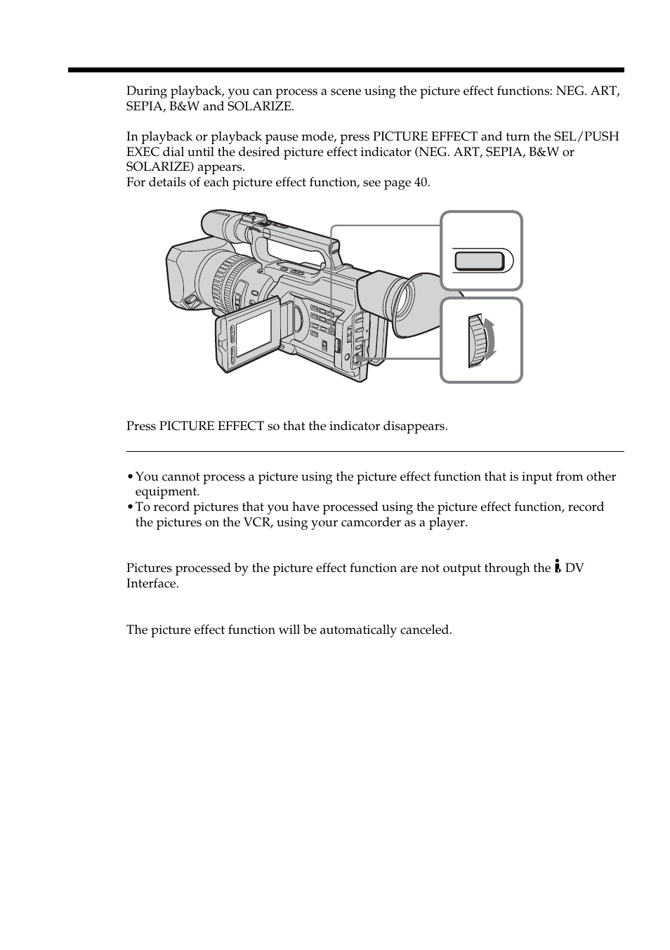 Playing back a tape with picture effects | Sony DCR-VX2100 User Manual | Page 72 / 176