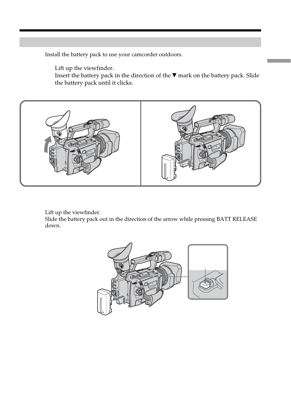 Step 1 preparing the power supply | Sony DCR-VX2100 User Manual | Page 9 / 176