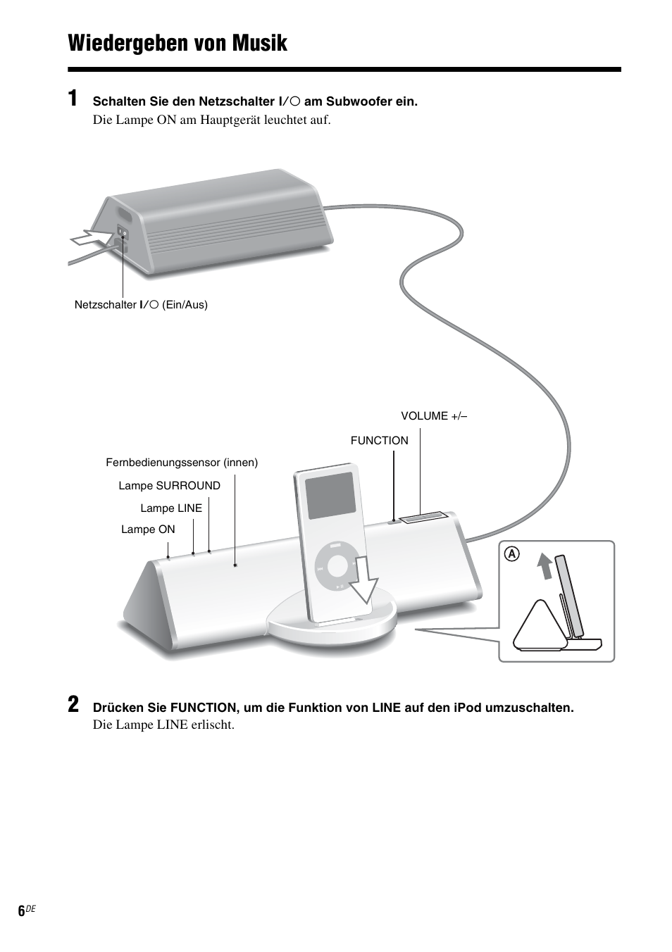 Wiedergeben von musik, Wiedergeben von musik 1 | Sony CPF-IP001 User Manual | Page 30 / 100