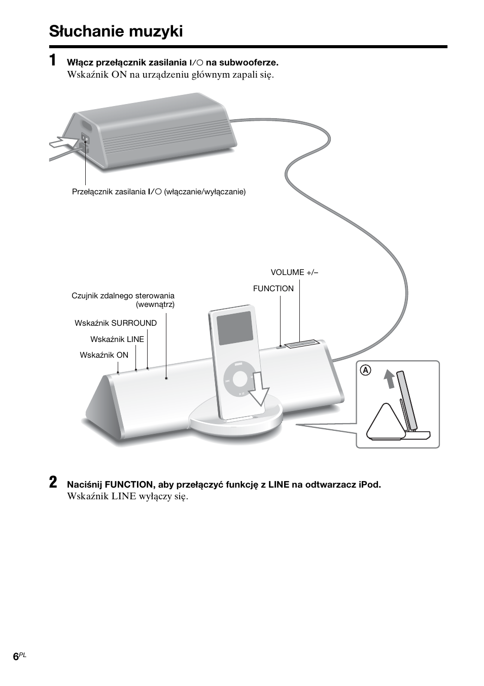 Słuchanie muzyki, Słuchanie muzyki 1 | Sony CPF-IP001 User Manual | Page 62 / 100