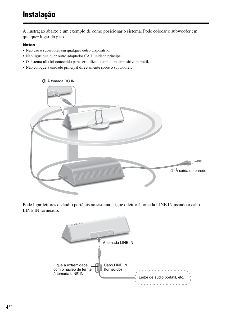 Instalação | Sony CPF-IP001 User Manual | Page 84 / 100