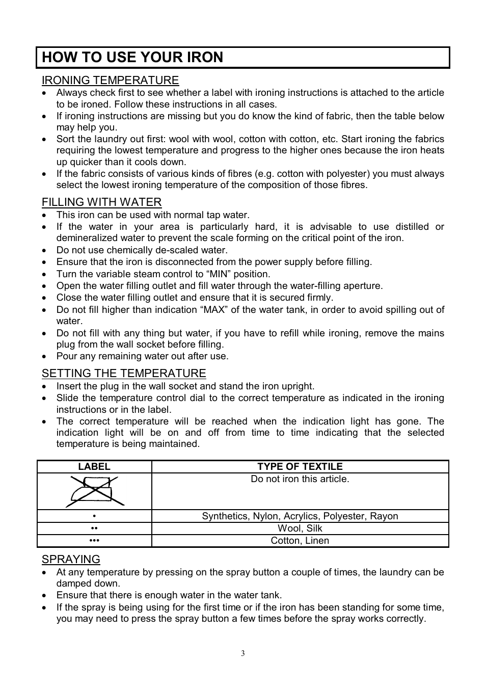 How to use your iron | Scarlett SC-1130S User Manual | Page 3 / 7