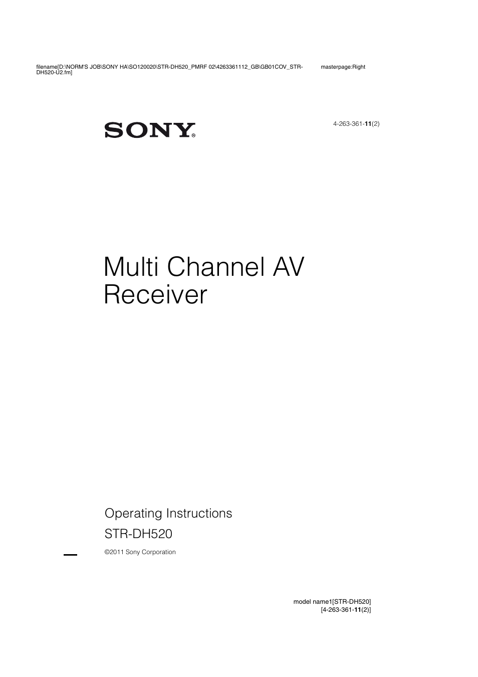Sony STR-DH520 User Manual | 72 pages