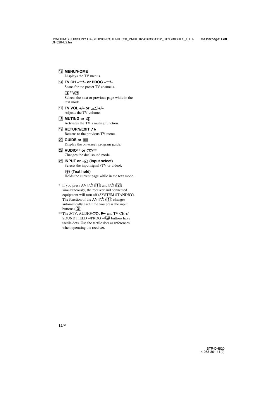 Sony STR-DH520 User Manual | Page 14 / 72