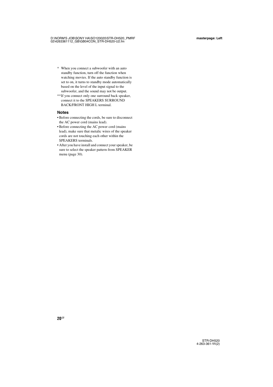 Sony STR-DH520 User Manual | Page 20 / 72
