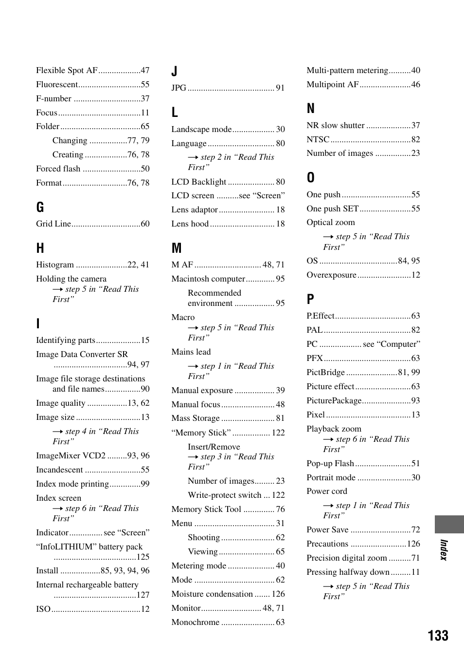 Sony DSC-R1 User Manual | Page 133 / 135